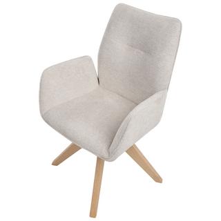 Beliani Chaise de salle à manger en Lin synthétique Scandinave MOKENA  