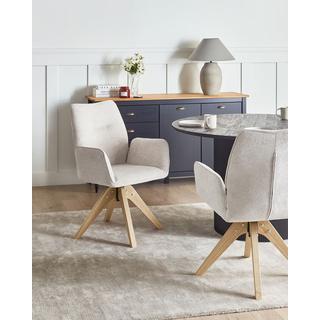 Beliani Chaise de salle à manger en Lin synthétique Scandinave MOKENA  