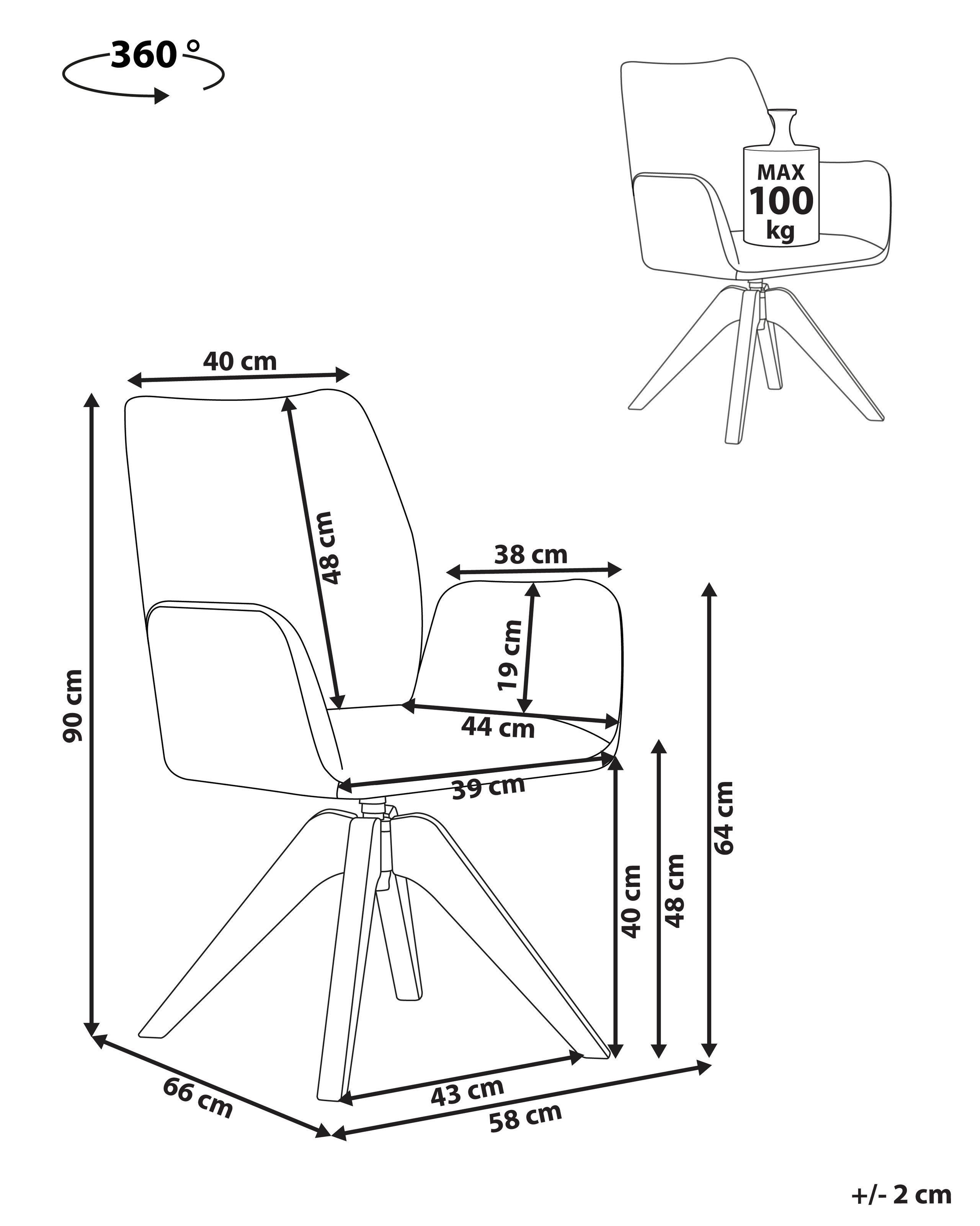 Beliani Chaise de salle à manger en Lin synthétique Scandinave MOKENA  