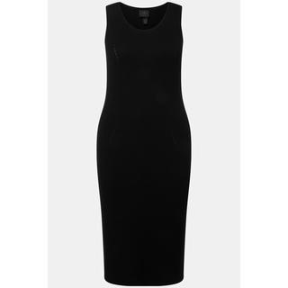 Ulla Popken Robe Midi en Tricot Slim Col Rond Sans Manches Maille Fine  