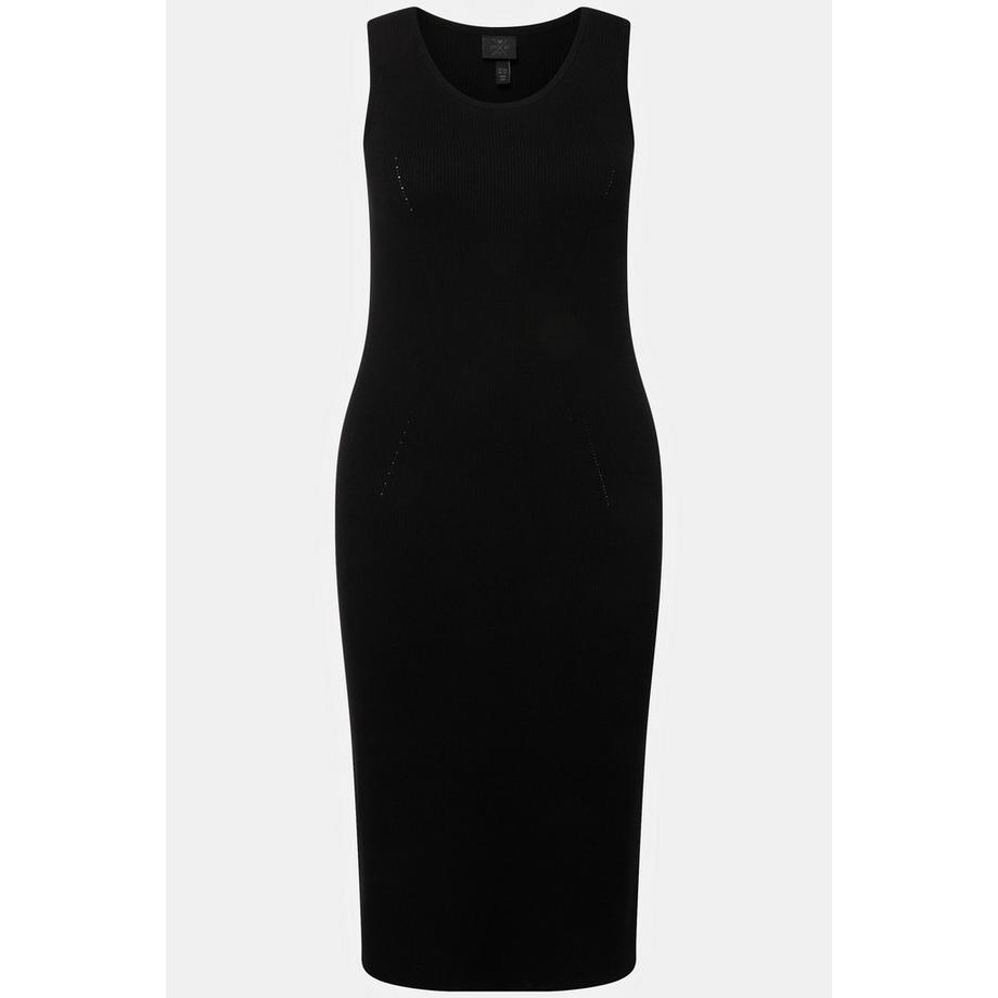 Ulla Popken Strick Midikleid Slim Rundhals Ärmellos Feinstrick  