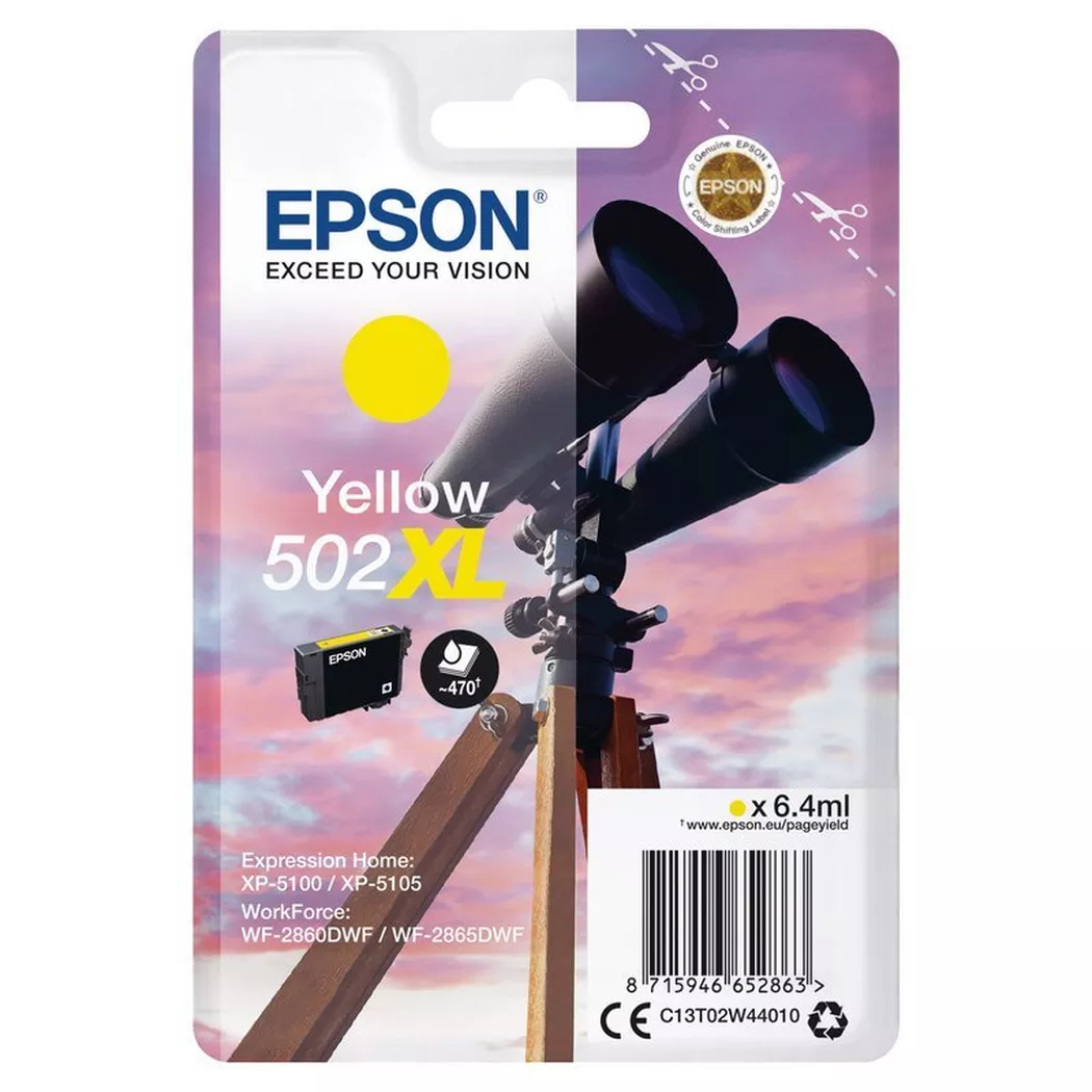 Epson – Tintenpatrone 502XL yellow T02W440 WF-2860/XP-5100 470 Seiten, One Size