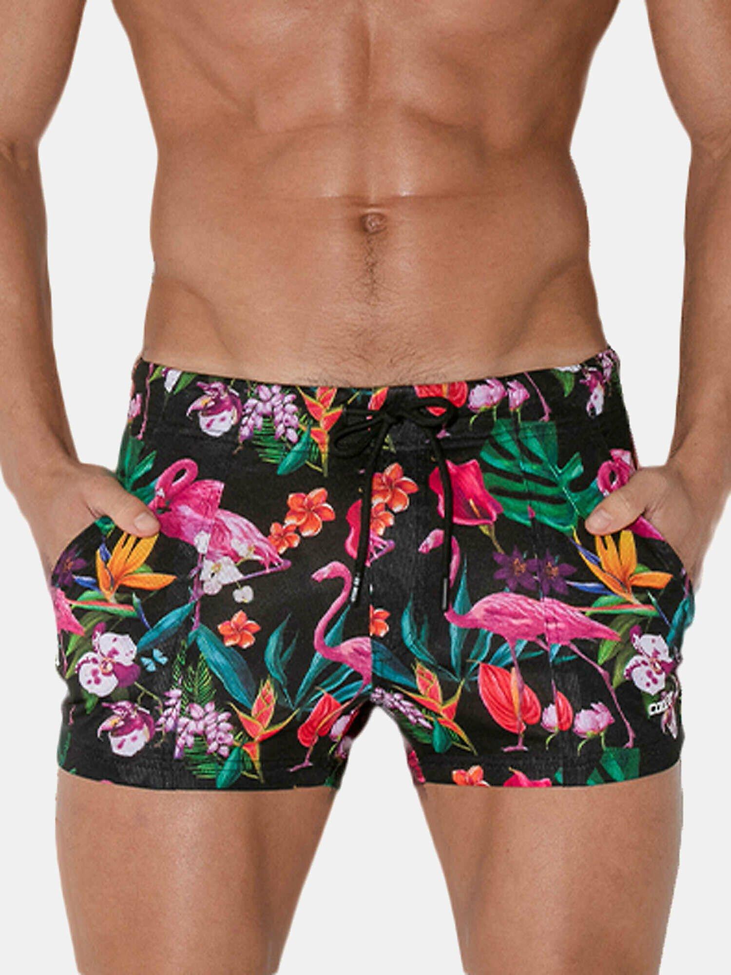 Image of Mini-shorts Vivid Unisex Schwarz Bedruckt XL