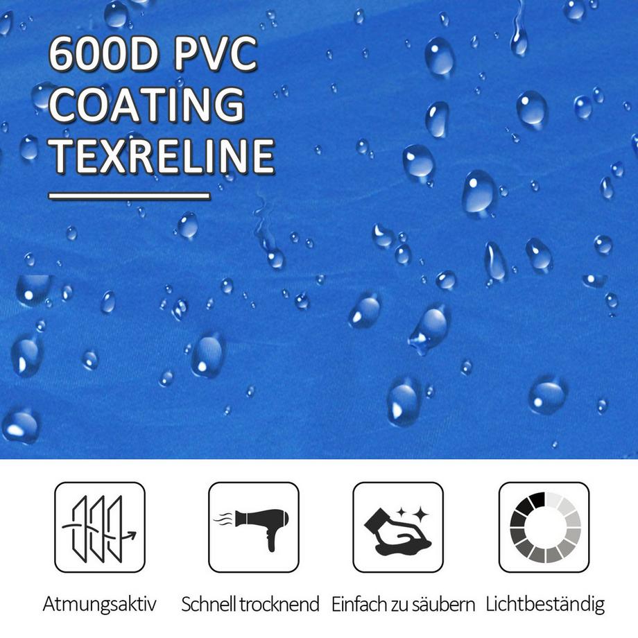 Northio  Campingbett Klappbar Für 2 Personen, Feldbett Mit Tragetasche, Bis 136 Kg, Stahl Oxford, Blau+Schwarz, 193X125X40Cm 