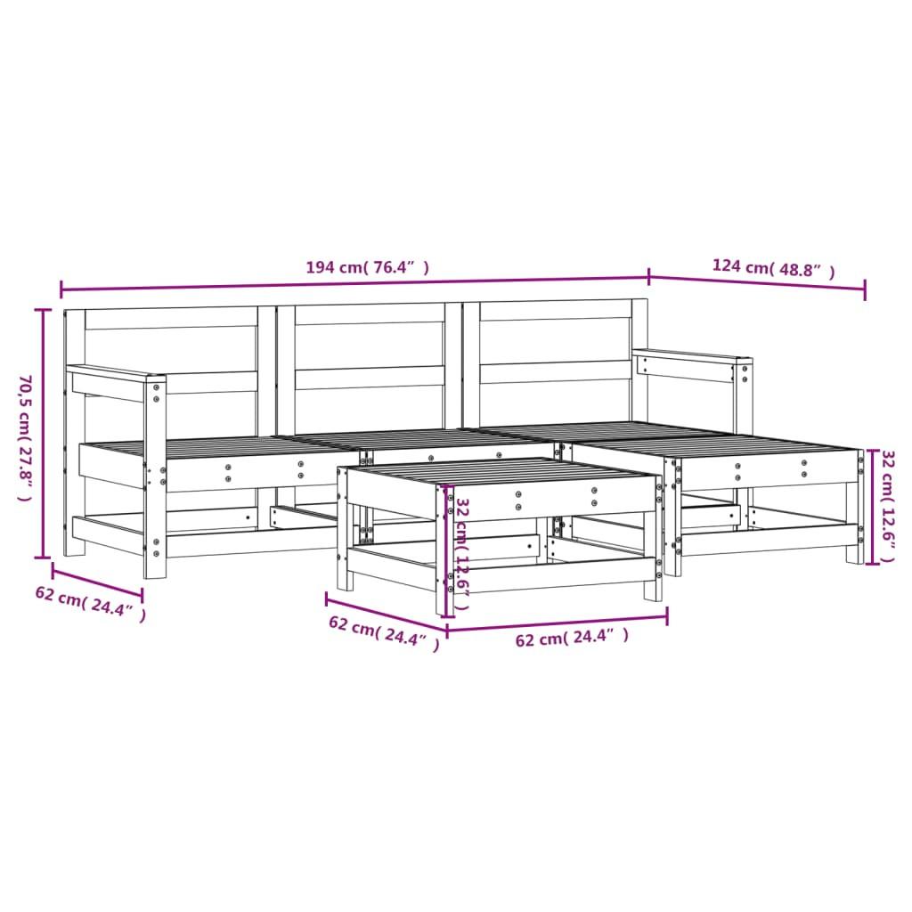 VidaXL set mobili da giardino Legno di pino impregnato  