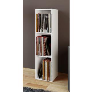 VCM Holz Schallplatten Regal | Stand Regal mit 3 Fächer für 100 Schallplatten | Maße: H. 107 x B. 34 x T. 30 cm - Platto  