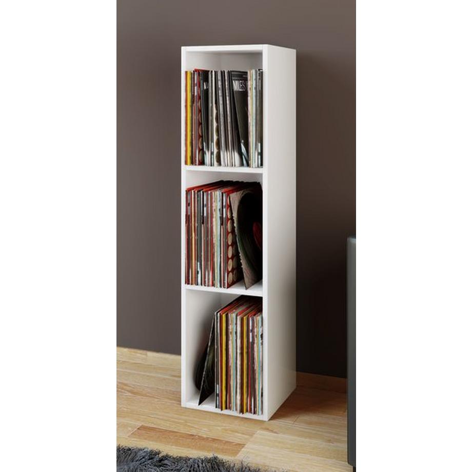 VCM Bois Disques vinyles LP Stand Étagère d'archivage Support de rangement Platto 3 compartiments  