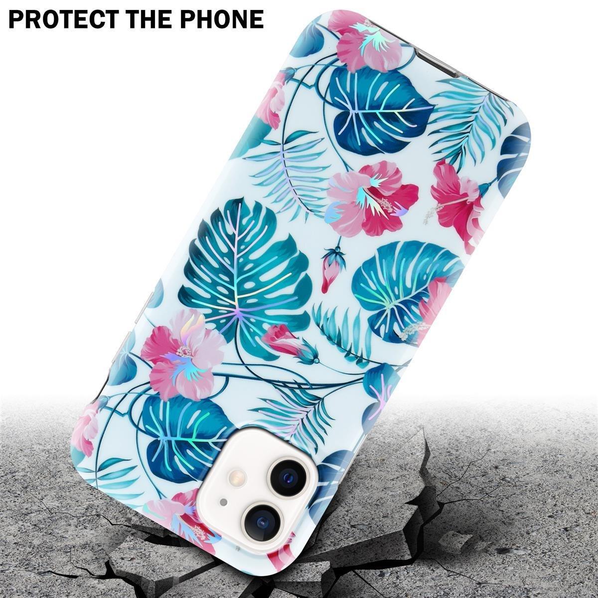 Cadorabo  Housse compatible avec Apple iPhone 12 / 12 PRO - Coque de protection en silicone TPU avec motif floral 