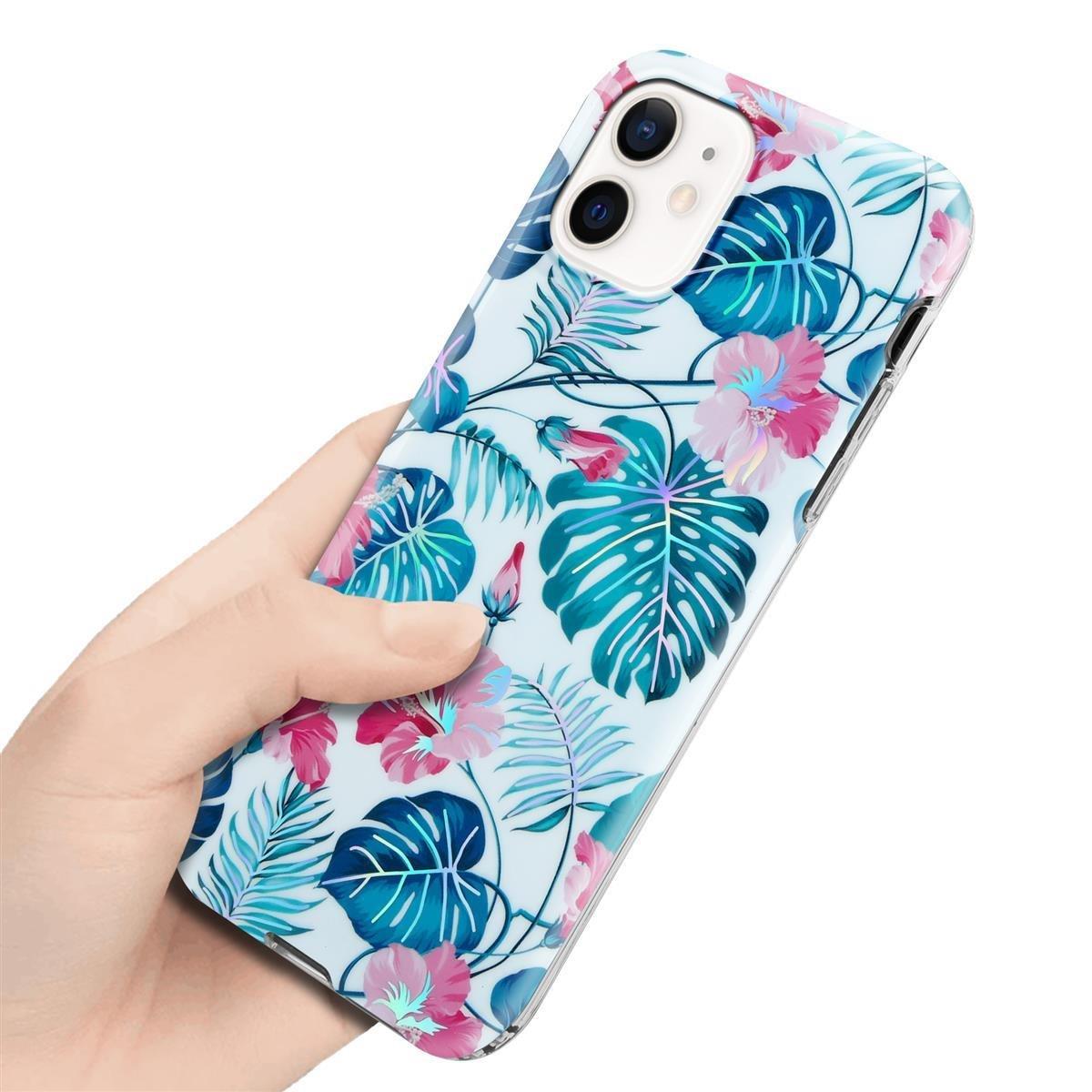 Cadorabo  Housse compatible avec Apple iPhone 12 / 12 PRO - Coque de protection en silicone TPU avec motif floral 