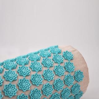 Zen Flower Zen Flower Coussin cervical d'acupression naturel-turquoise, massage de la nuque  