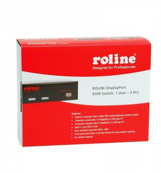 Roline  DisplayPort USB 2.0 KVM Switch, 1 User - 2 PC 