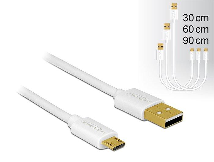 DeLock  83679 câble USB USB 2.0 USB A Micro-USB B Blanc 