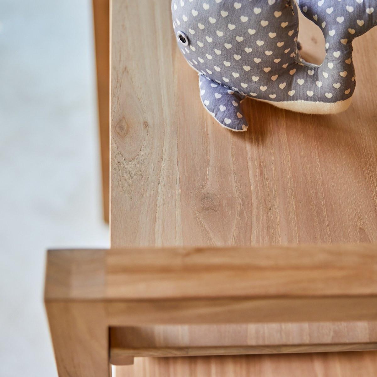 Tikamoon Niedriges Bücherregal für Kinder aus massivem Teak Sera  