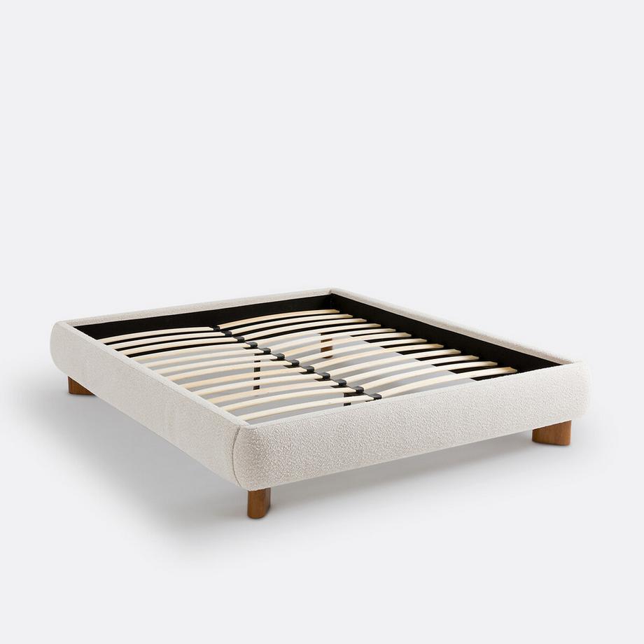 La Redoute Intérieurs Lit tissu bouclette avec sommier  