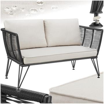 divano lounge da giardino Sundo con Design a corda con polyrattan