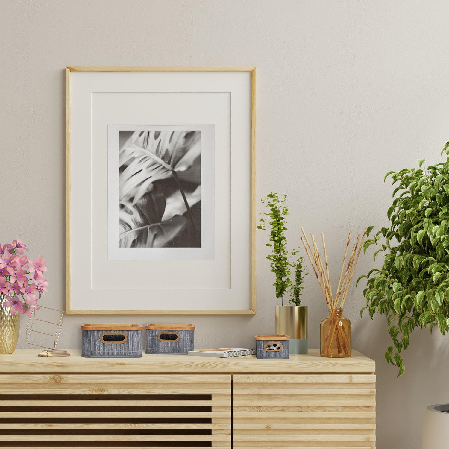 Northio Lot de 3 paniers de rangement en bambou  