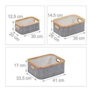 Northio Lot de 3 paniers de rangement en bambou  