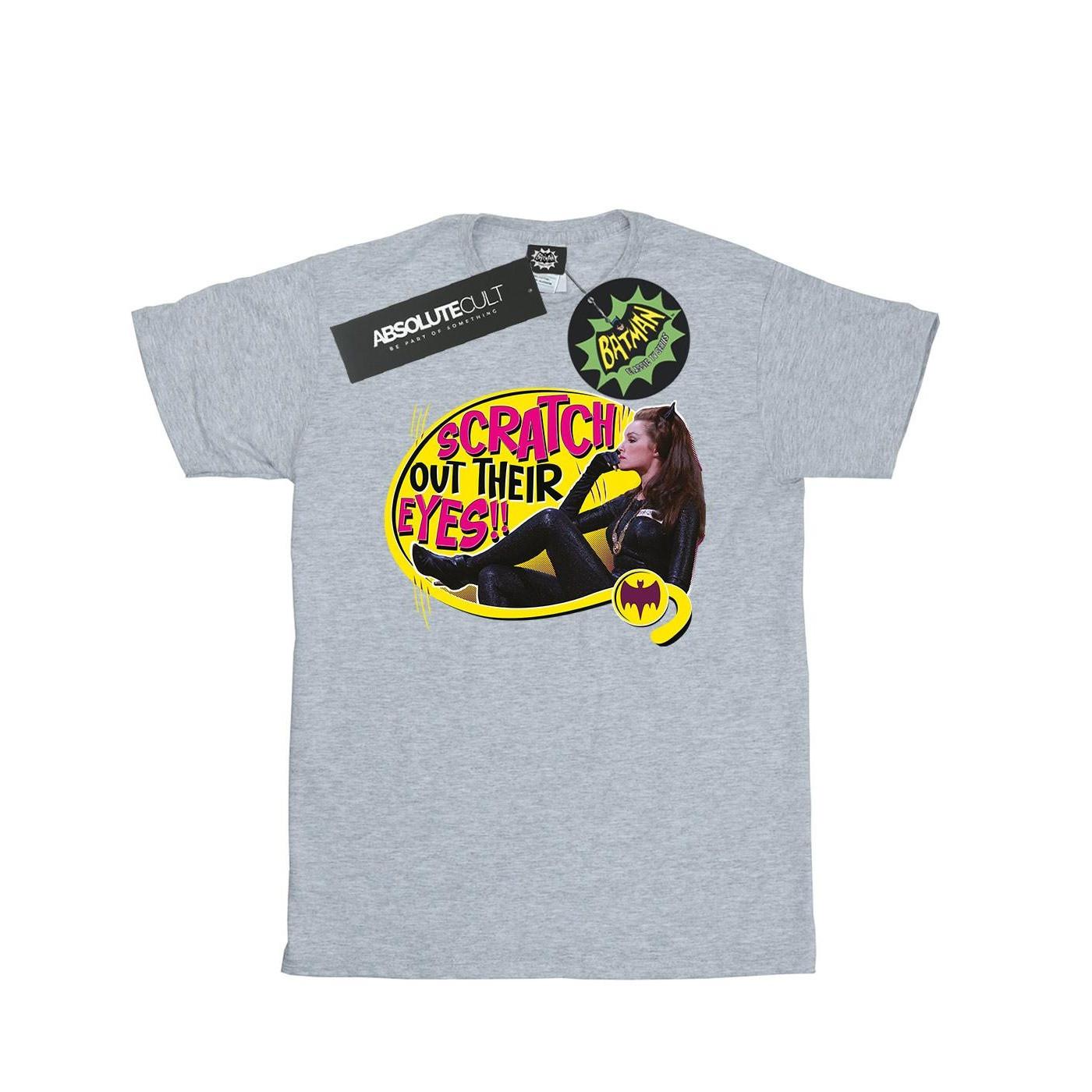 Image of Batman Tv Series Catwoman Scratch Tshirt Damen Grau 3XL