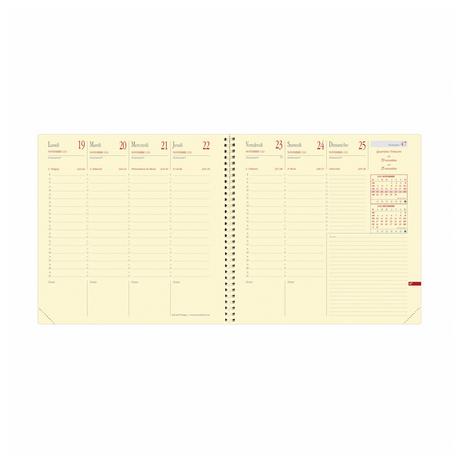 Quo Vadis Quo Vadis - Einlagen Terminkalender - Spiralbindung - 2025 - Esecutif Prestige S - Die Woche Planning - Französisch - Dez/Dez - 16x16 cm - Clairefontaine-Papier Elfenbein - Hergestellt in Frankreich  