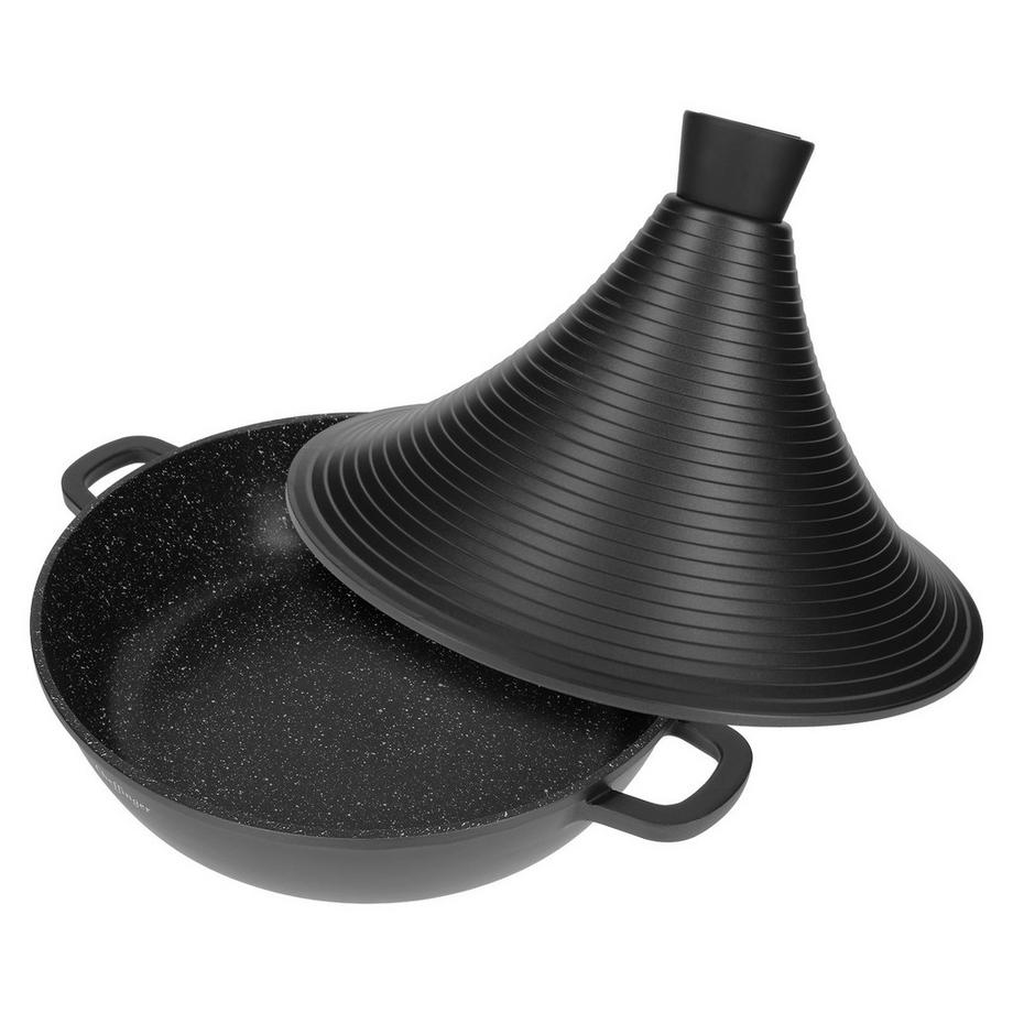 Cheffinger Marmite à Tajine 28 cm Revêtu en Marbre  