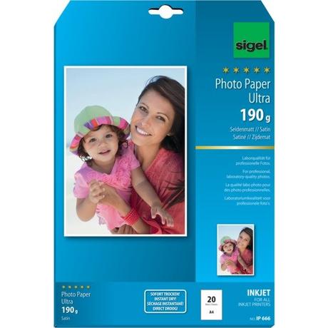 Sigel SIGEL InkJet Photo Paper Ultra A4 IP666 190g Seidenmatt 20 Blatt  