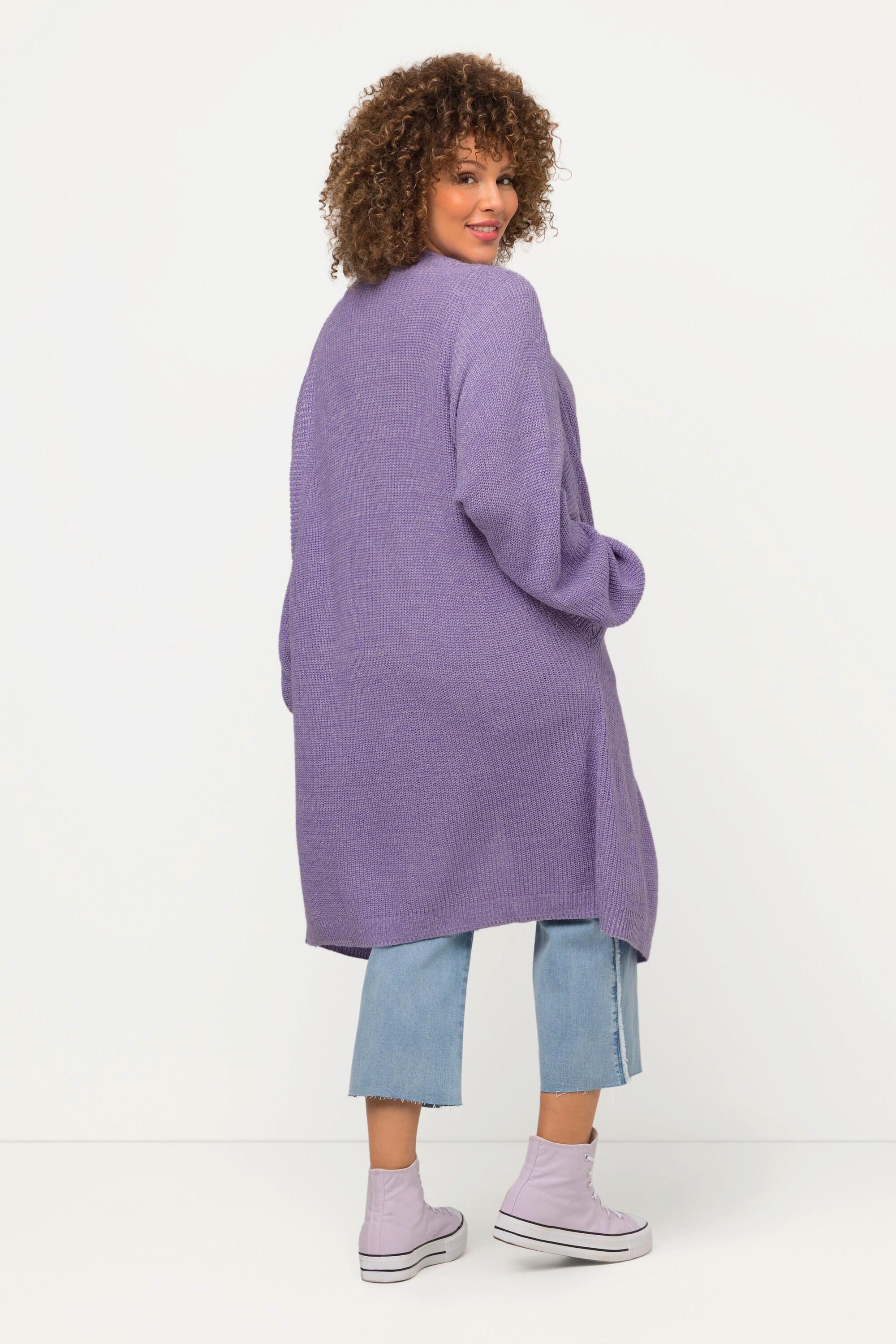 Ulla Popken  Cardigan long, en forme d'œuf, oversize, manches chauve-souris 