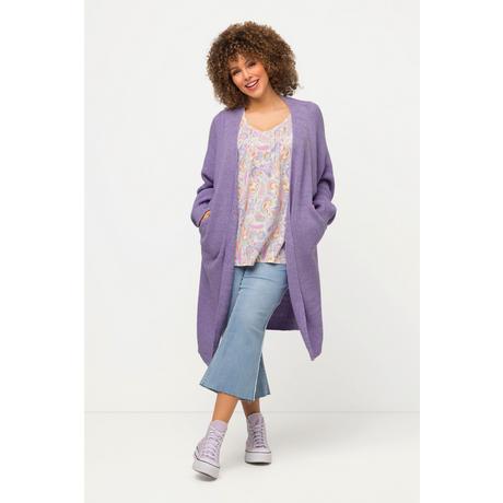 Ulla Popken  Cardigan long, en forme d'œuf, oversize, manches chauve-souris 