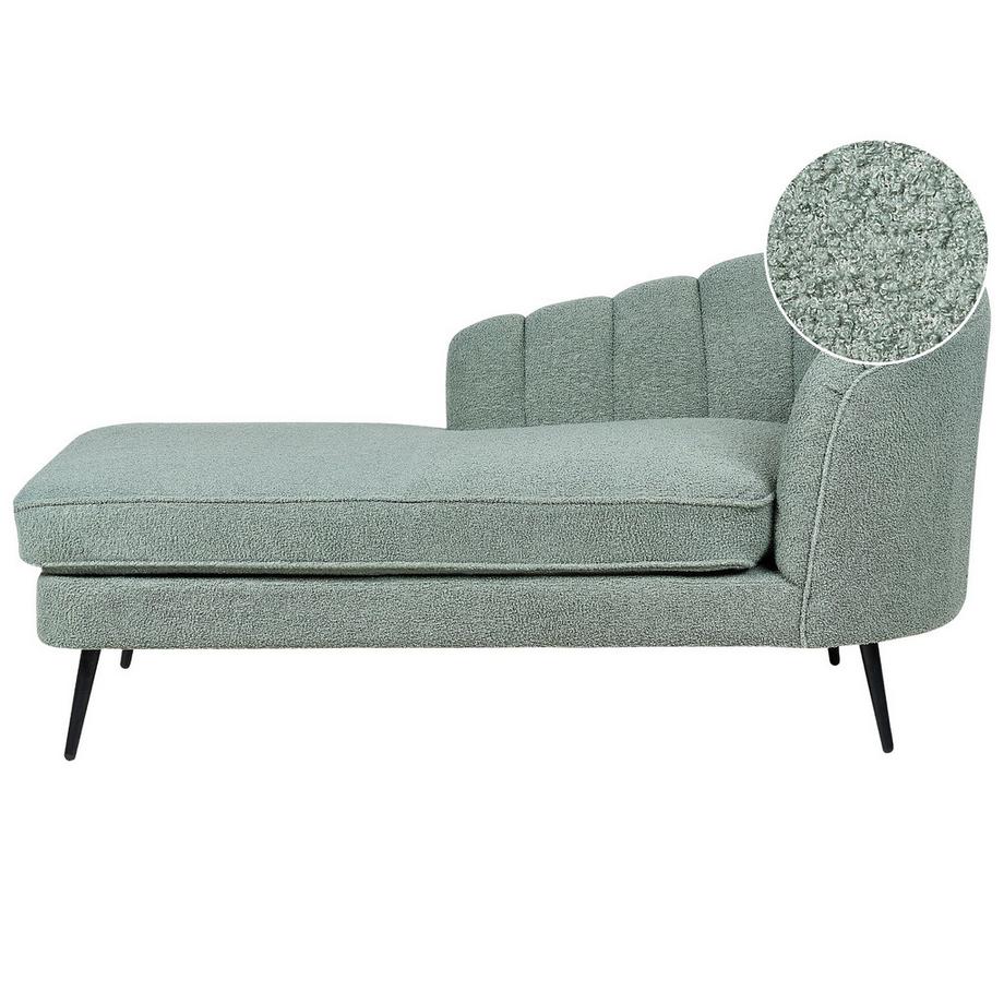 Beliani Chaise longue côté droit en Bouclé Glamour ALLIER  