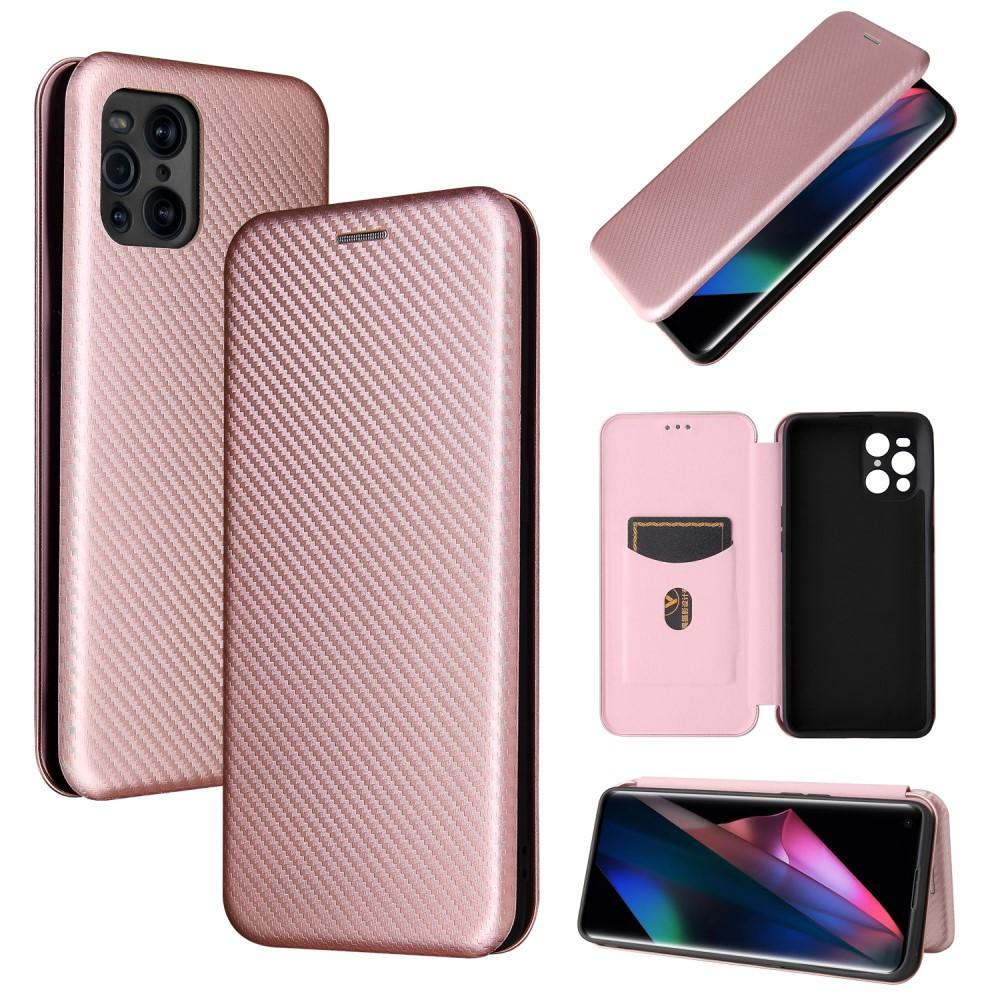 Cover-Discount  Oppo Find Custodia X3 Pro - Custodia Flip Carbon Look 