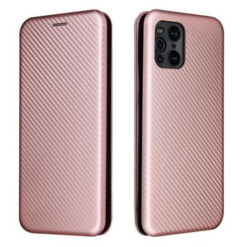 Oppo Find Custodia X3 Pro - Custodia Flip Carbon Look