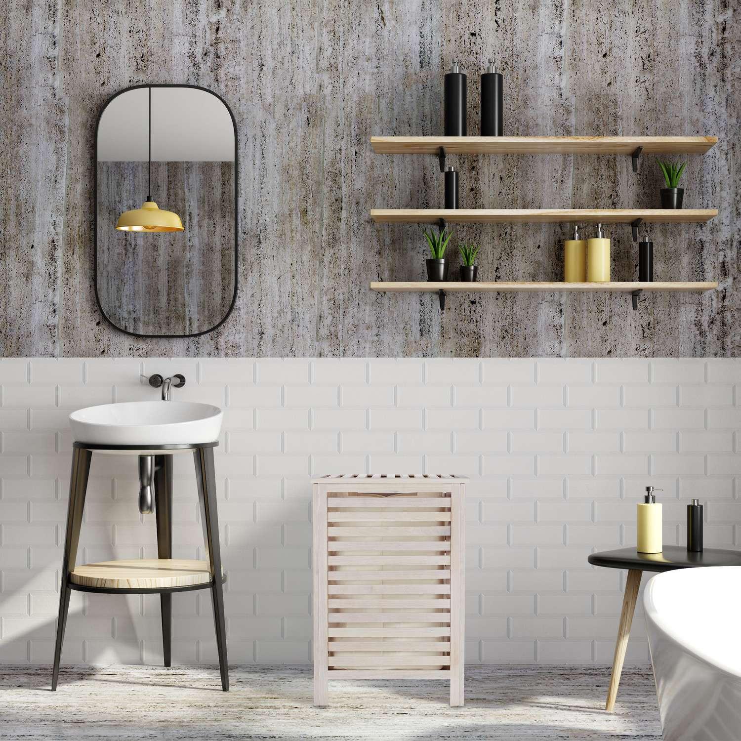 B2X Waschküche Walnuss Weiß  