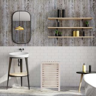 B2X Waschküche Walnuss Weiß  