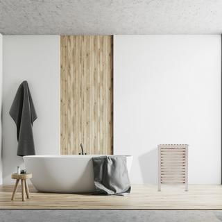 B2X Waschküche Walnuss Weiß  