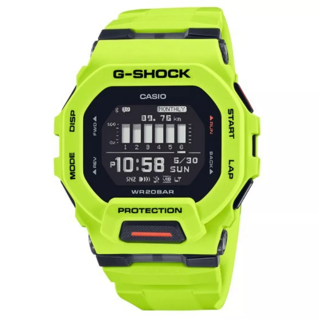 Casio G-Shock GBD-200-9ER G-SQUAD Steptracker Lime Green Resin Strap Watch