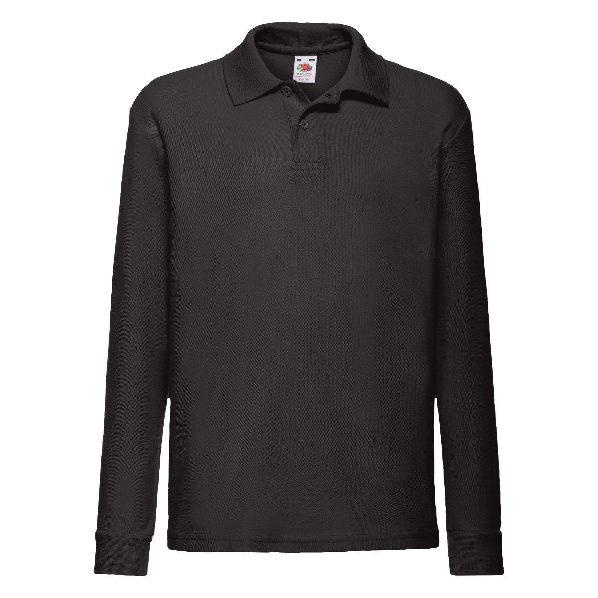 Image of Polo Shirt, Langarm Mädchen Schwarz 5-6A