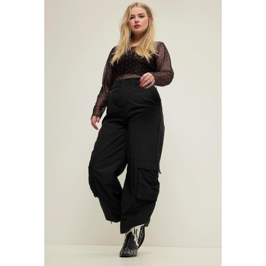 Studio Untold Pantalon cargo coupe large poches cargo cordon à la taille  