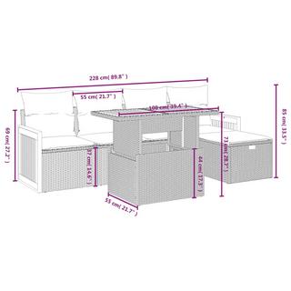 VidaXL Ensemble de canapés de jardin rotin synthétique  