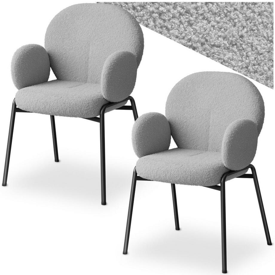 Tectake Sedia  Scandi imbottita, con rivestimento bouclé  