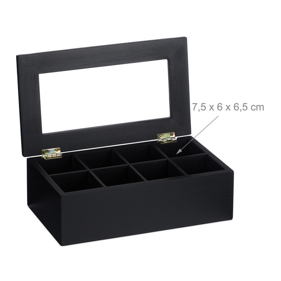 B2X Scatola da tè nero con 8 scomparti  