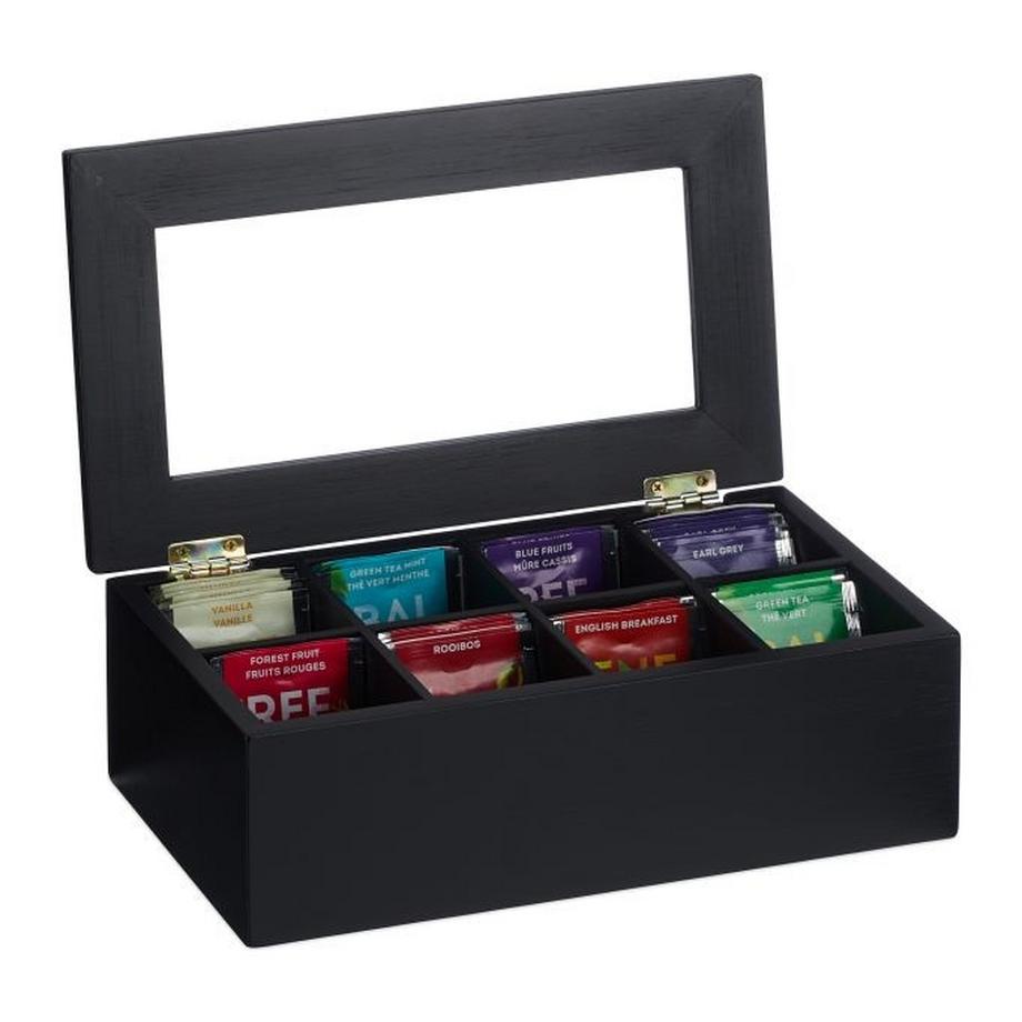 B2X Scatola da tè nero con 8 scomparti  