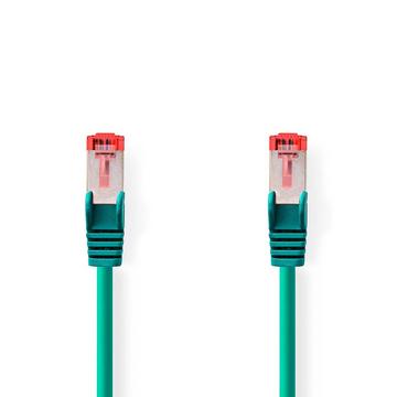 Cavo di rete CAT6 | RJ45 maschio | RJ45 maschio | S/FTP | 15,0 m | Rotondo | LSZH | Verde | Etichetta