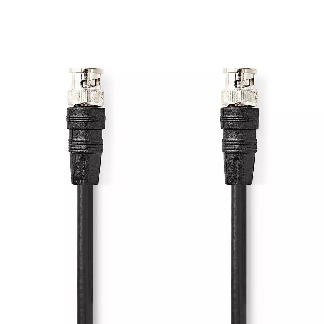 Nedis – BNC-Videokabel | BNC-Stecker Vernickelt 75 Ohm 2,00 m Rund PVC Schwarz Etikett, One Size