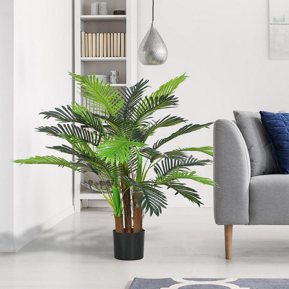 Northio Plantes artificielles, palmier artificiel, plante artificielle de 100 cm avec 27 branches, plante d'intérieur, arbre artificiel, décoration végétale pour intérieur et extérieur, vert  