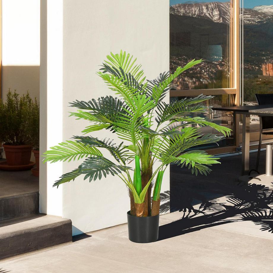 Northio Plantes artificielles, palmier artificiel, plante artificielle de 100 cm avec 27 branches, plante d'intérieur, arbre artificiel, décoration végétale pour intérieur et extérieur, vert  