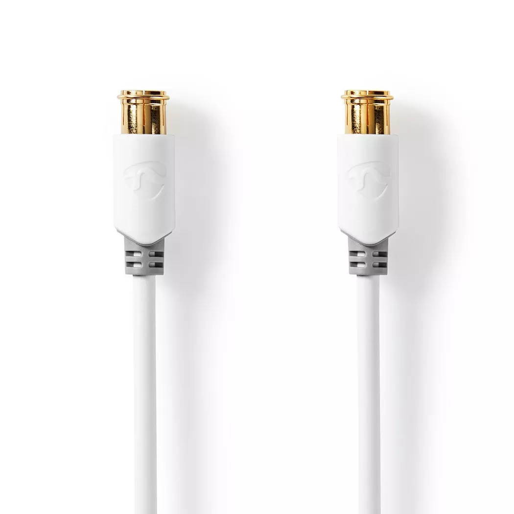 Nedis F Quick - F Quick Cables | F Male Quick | F Male Quick | Gold Plated | 75 Ohm | Double Shielded | 5.00 m | Round | PVC | White | Window Box