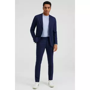 Herren-Slim-Fit-Anzughose mit Strukturmuster, Birdseye
