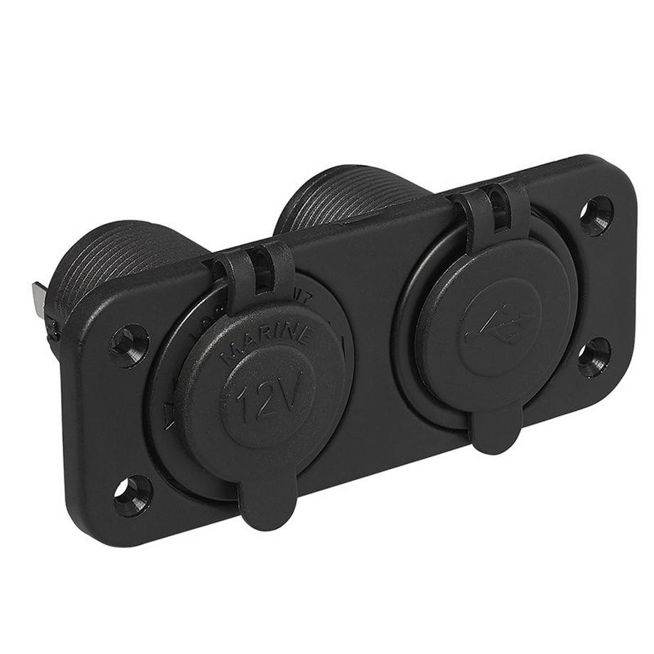 Pricenet  Kit d'encastrement : prise DIN + port USB double type A 2x2100mA 