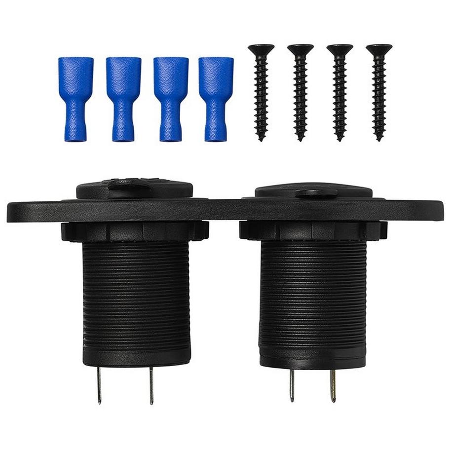 Pricenet  Kit d'encastrement : prise DIN + port USB double type A 2x2100mA 