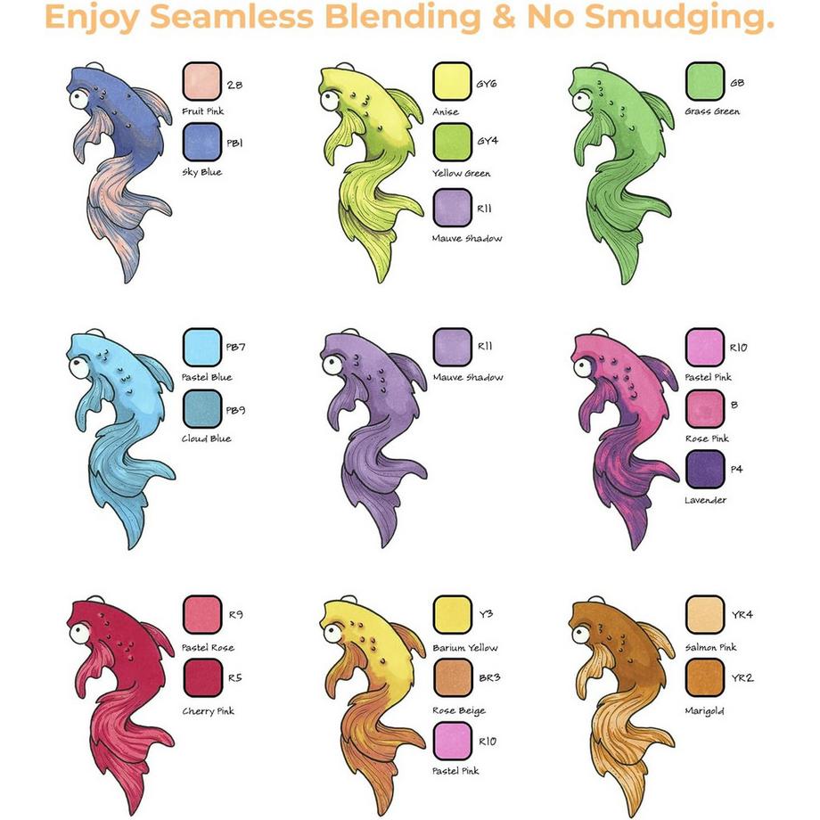 Ohuhu  Honolulu Kunstmarker (alkoholbasis, doppelseitig), 48 klassische Farben 