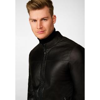   Veste en cuir pour homme Tomaso, classique avec col montant 